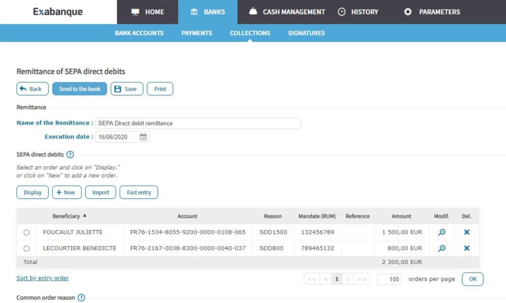 SEPA SDD direct debit